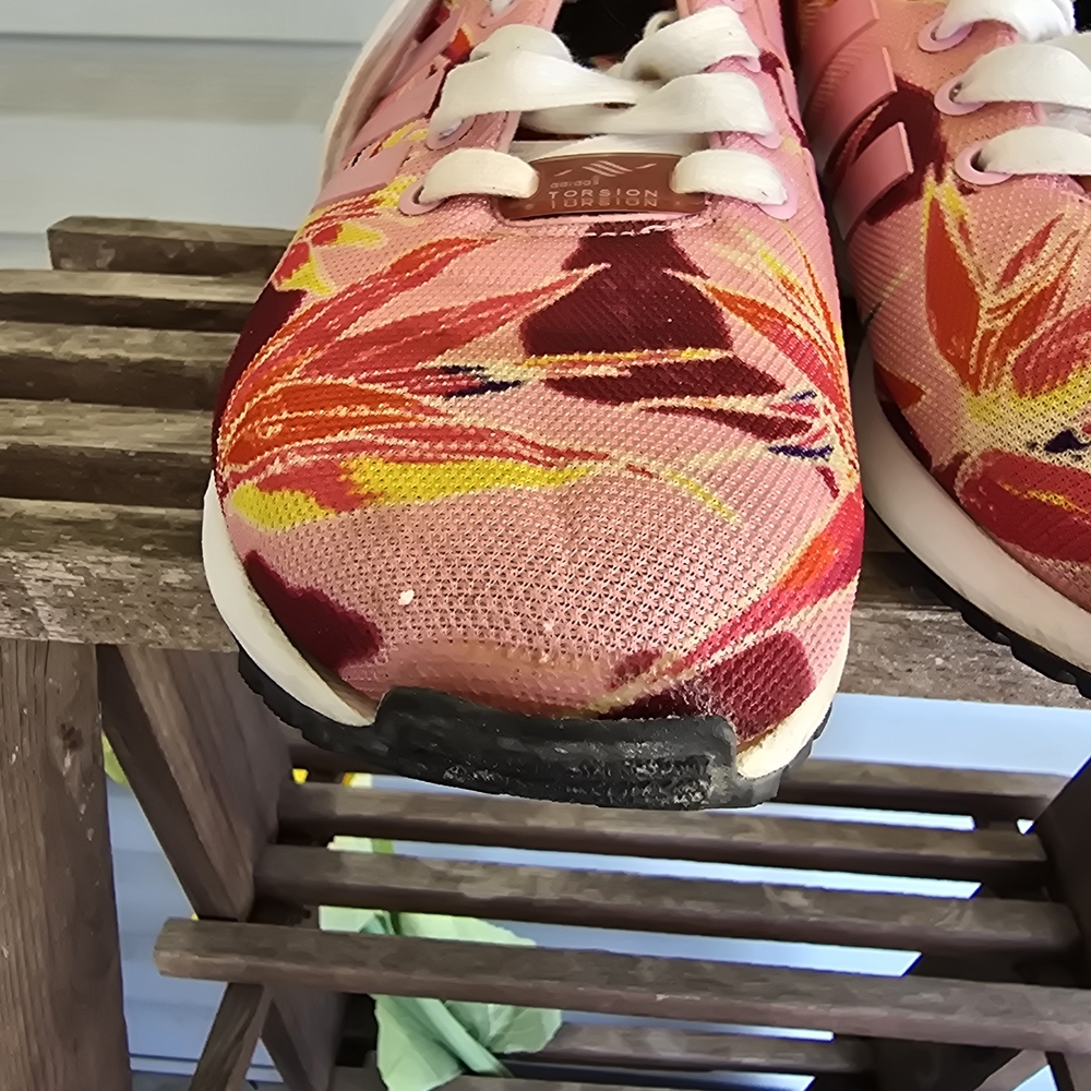 Adidas ZX Flux Print Mens Size 7 Pink White Athletic Running Shoes Sneakers - Picture 13 of 16